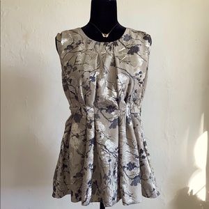 Simply Vera Floral Print Sleeveless Blouse Sz 10